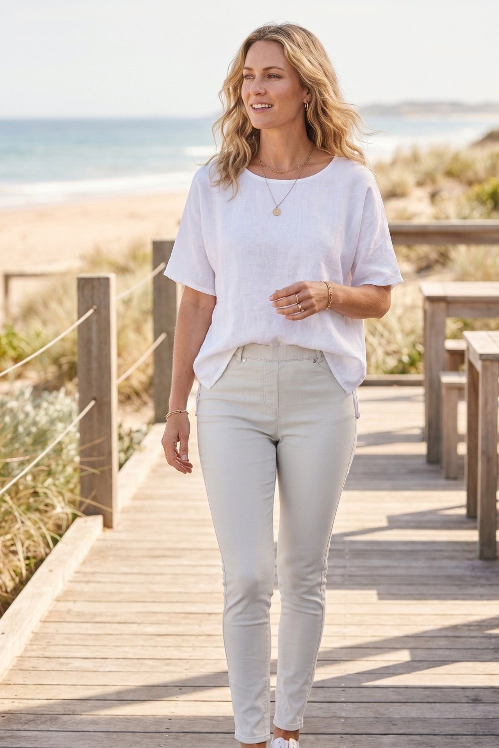 Cafe Latte Stretch Jegging Stone